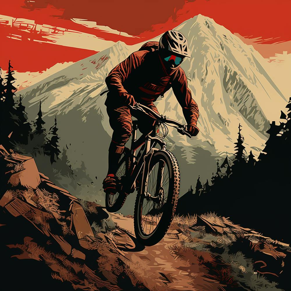 Mountain Biker In The Mountains