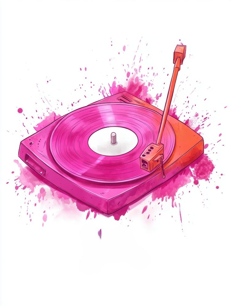 Pink Turntable Art Print by AnikArts – Fy!