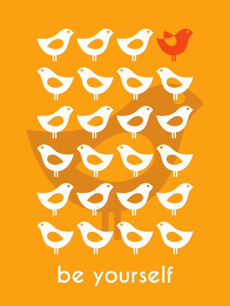 Be Yourself Quote Orange