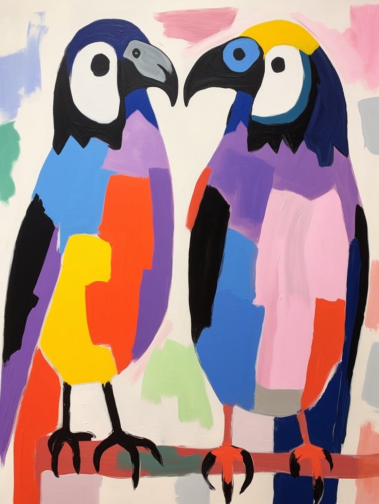 Bunte Kinder Tierkunst Rabe 2