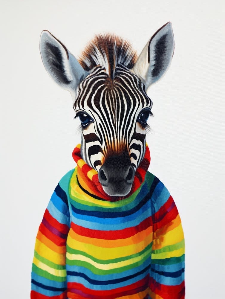 Baby Animal Wearing Sweater Zebra 3
