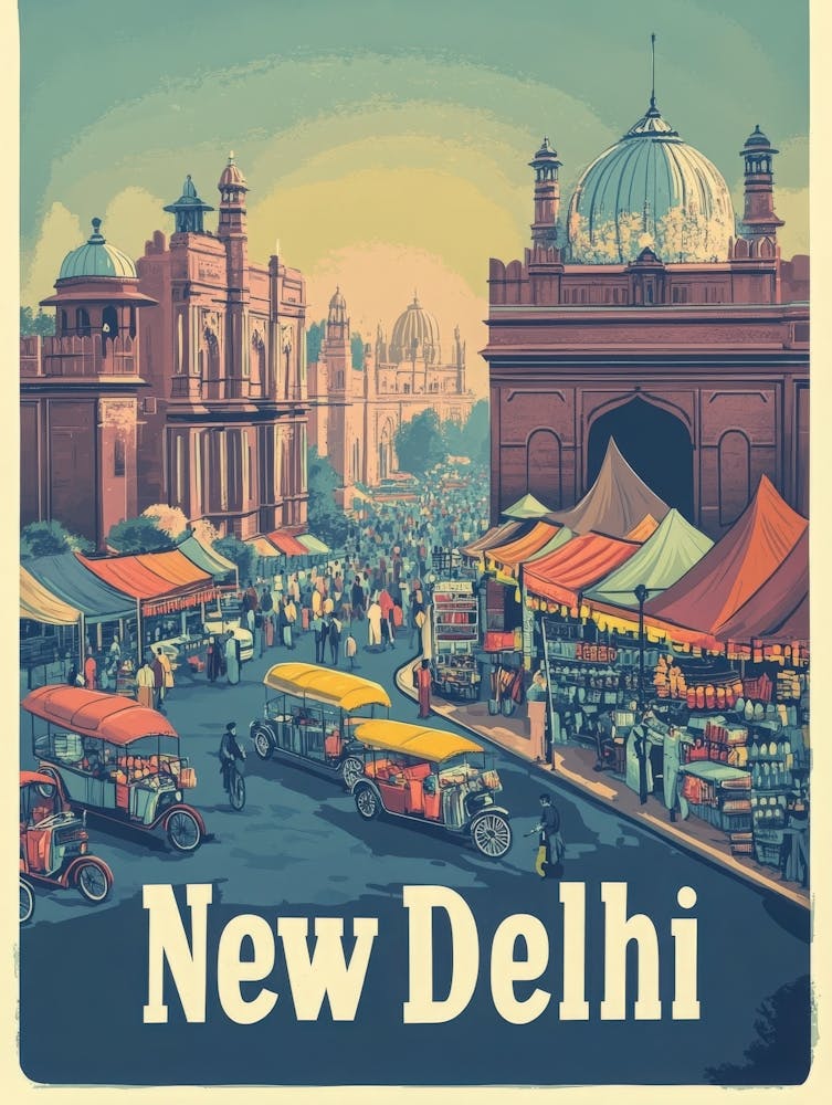 Aihrgdesign A Classic 1960s Travel Poster For New Delhi 1