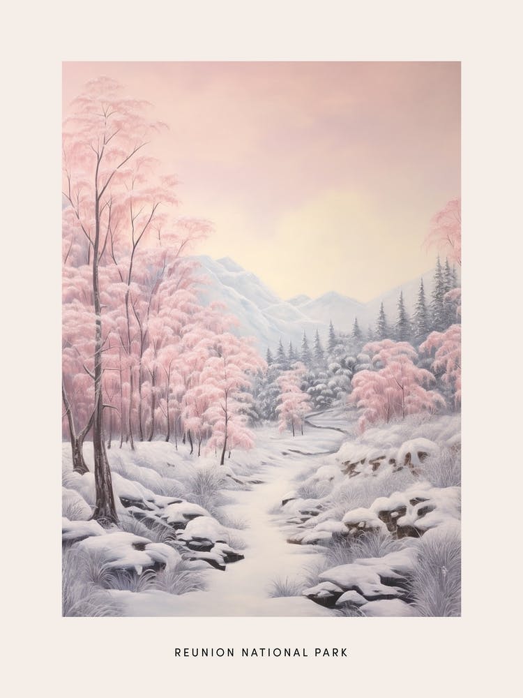 Dreamy Winter National Park Poster  Reunion National Park France 3