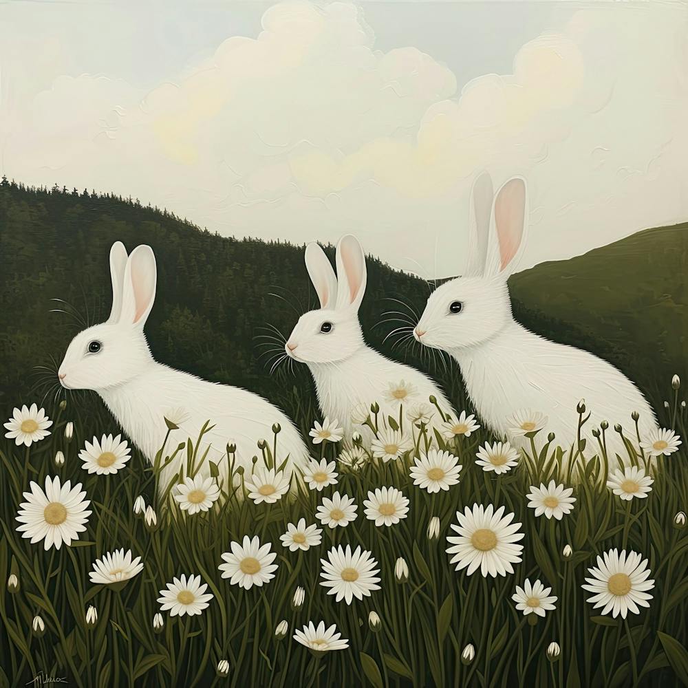 White Rabbits Fairycore Painting 1