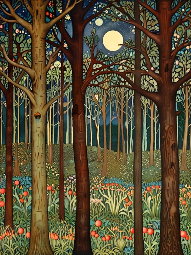 William Morris Moonlit Forest 1