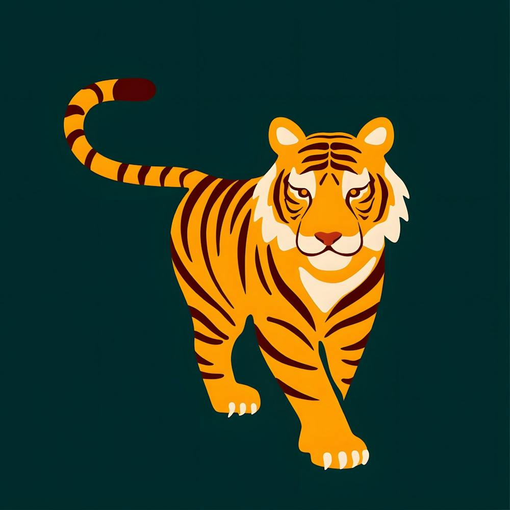 Bold Tiger - Colorful Wildlife