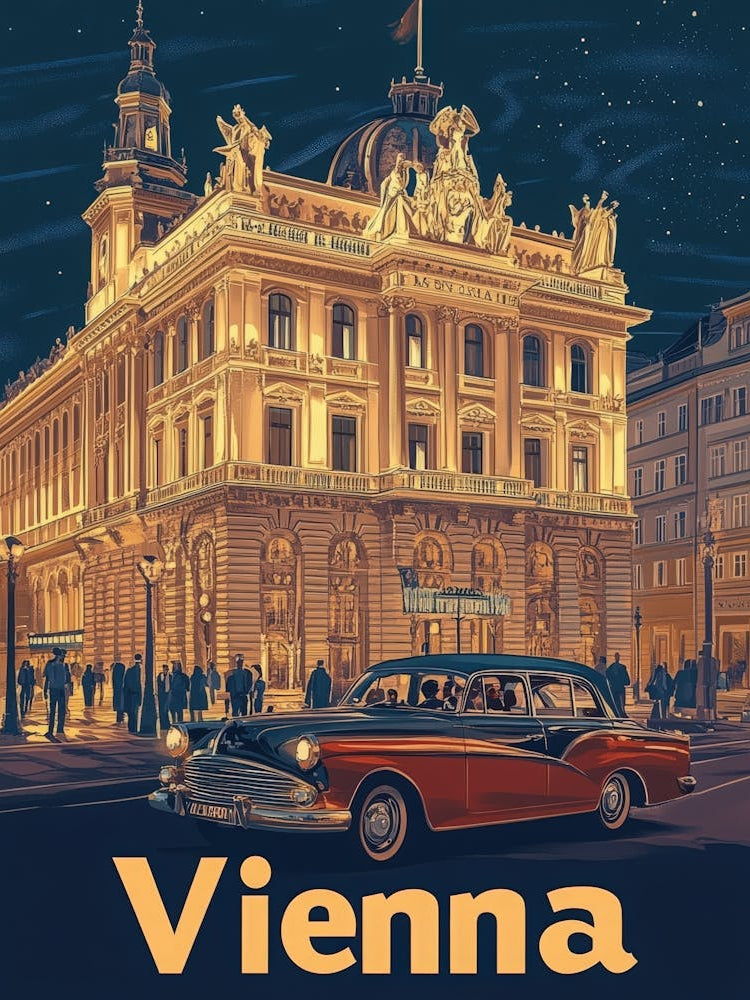 Aihrgdesign A Retro Travel Poster For Vienna 4