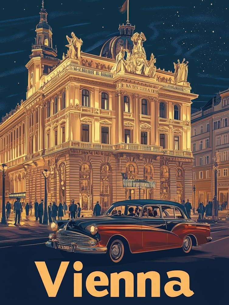 Aihrgdesign A Retro Travel Poster For Vienna 4