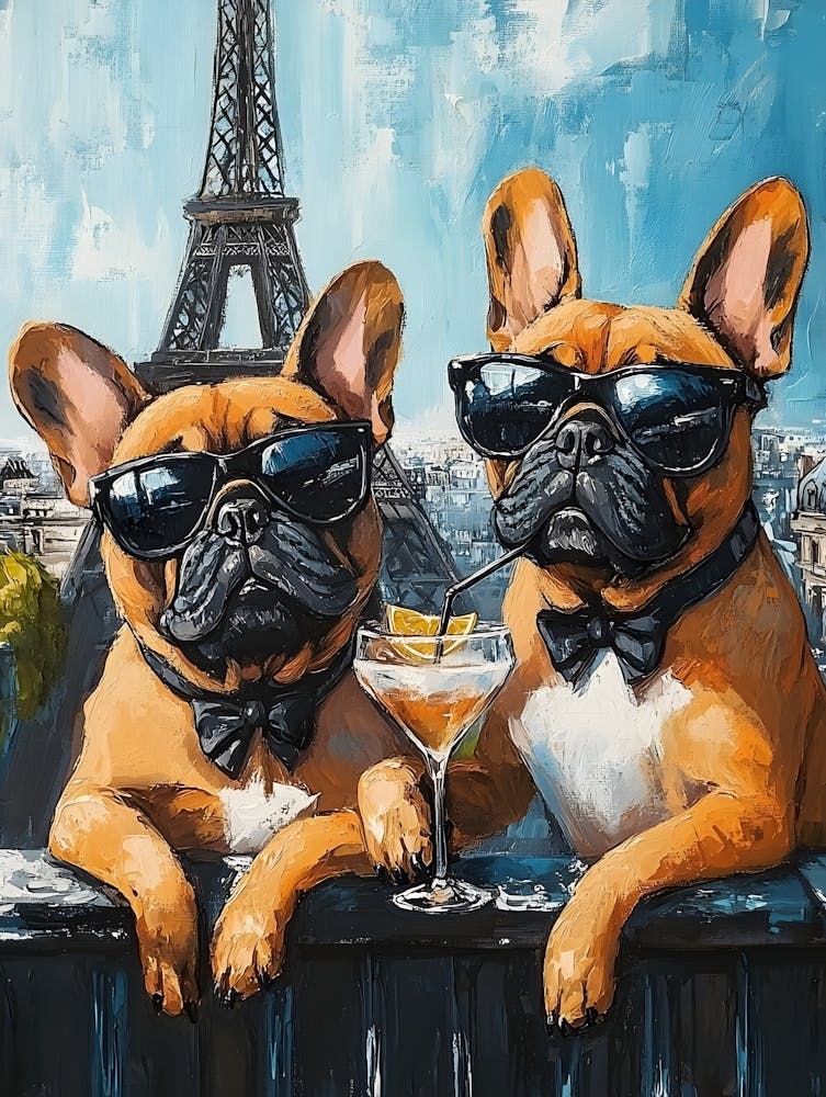 Whimsical Frenchies At The Bar 21