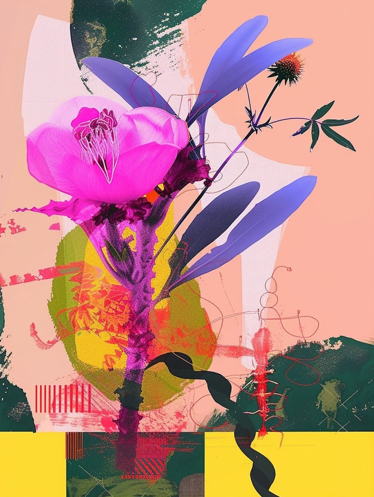 Statice 2 Neon Flower Collage