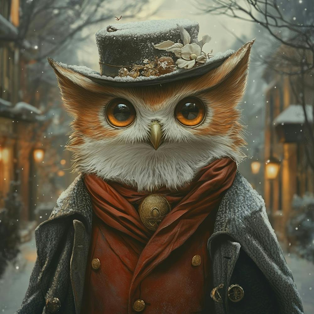 Owl In Winter Art