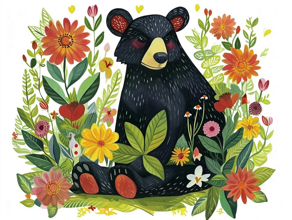 Little Floral Black Bear 4