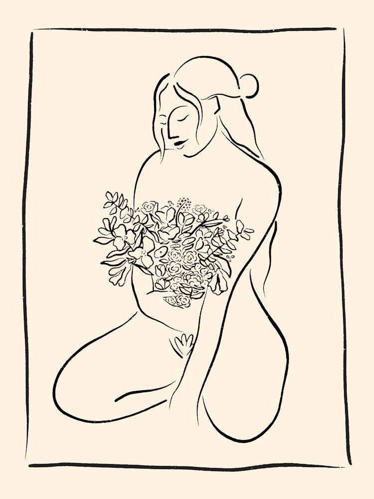 Pretty Lady With Flowers 03