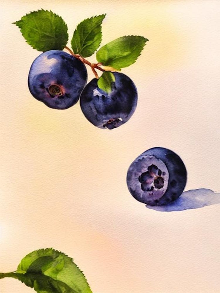 Blueberry Italian Watercolour fruit