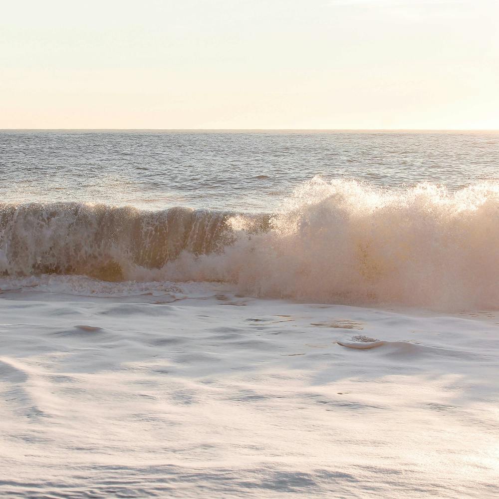 Sunset Waves In Iceland Square