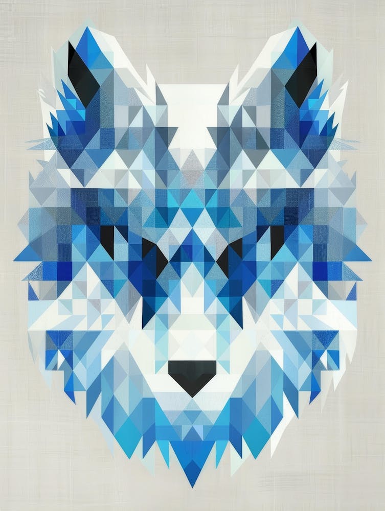 Geometric Wolf Canvas Print
