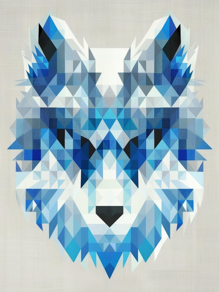 Geometric Wolf Canvas Print
