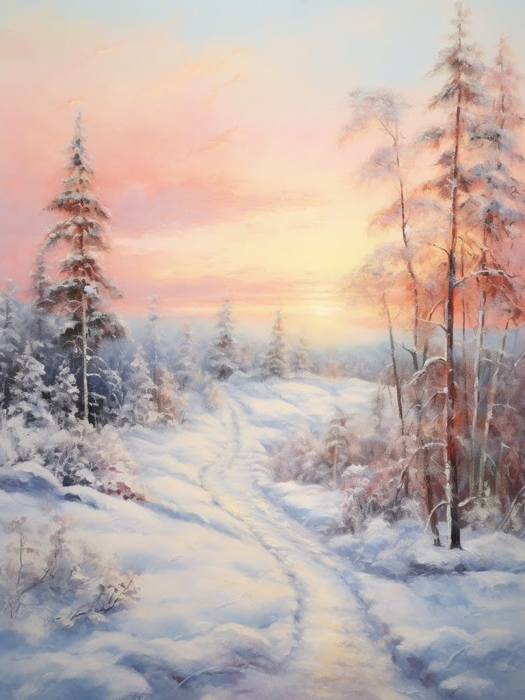Dreamy Winter Painting Rovaniemi Finland 4