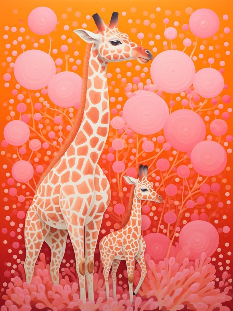 Giraffe & Calf Dot Pattern 2