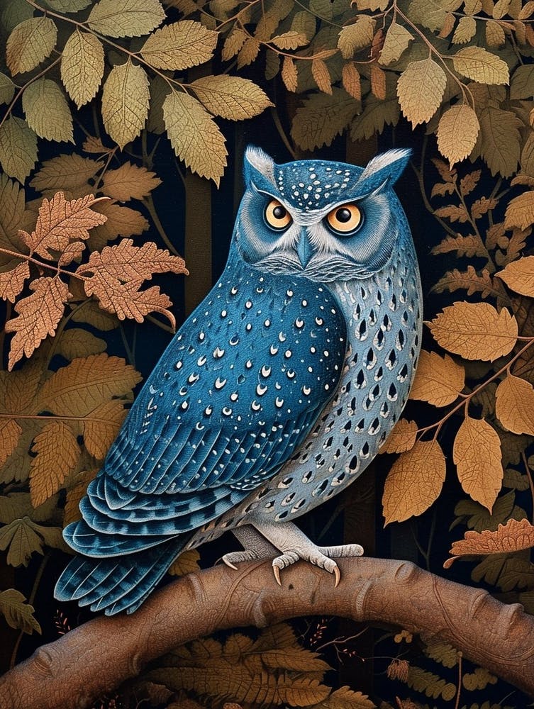 Burmese Fish Owl Relief Illustration 3