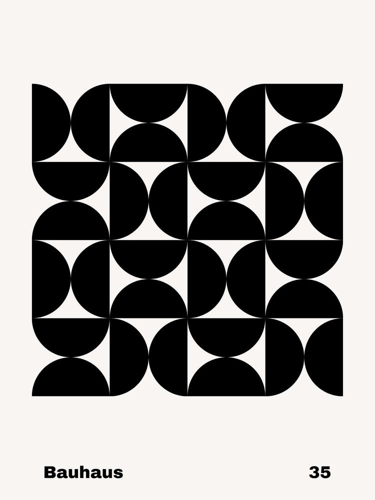 Geometric Bauhaus Poster B&W 35 2