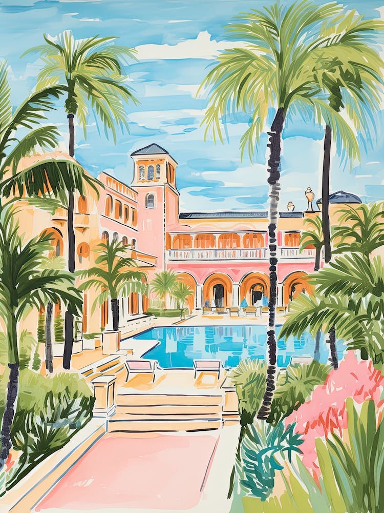 The Breakers Palm Beach   Palm Beach, Florida   Resort Storybook Illustration 3