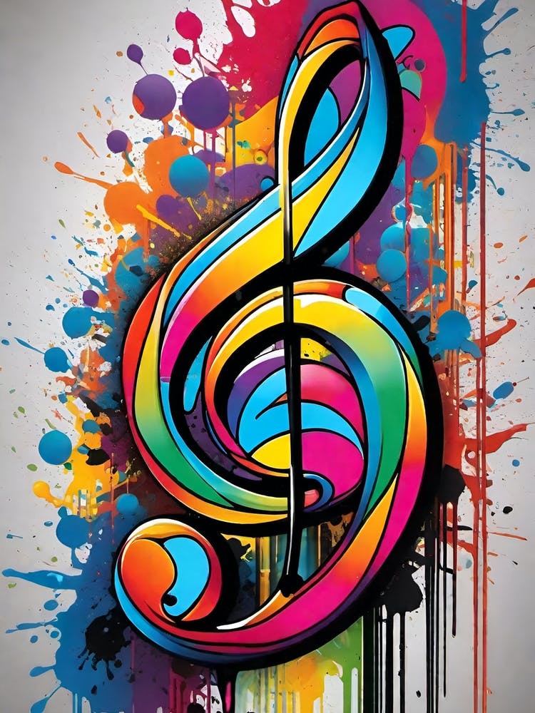 Colorful Music Clef