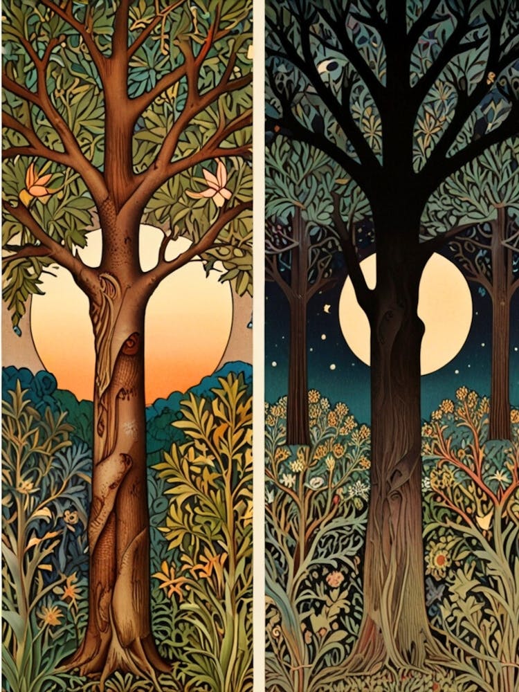 William Morris Two Trees In The Forest