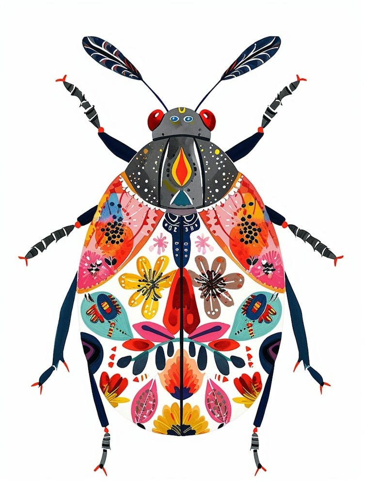 Colourful Insect Illustration June Bug 10