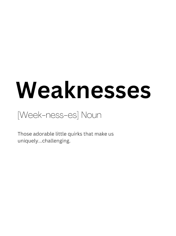 Weaknesses Definition Meaning