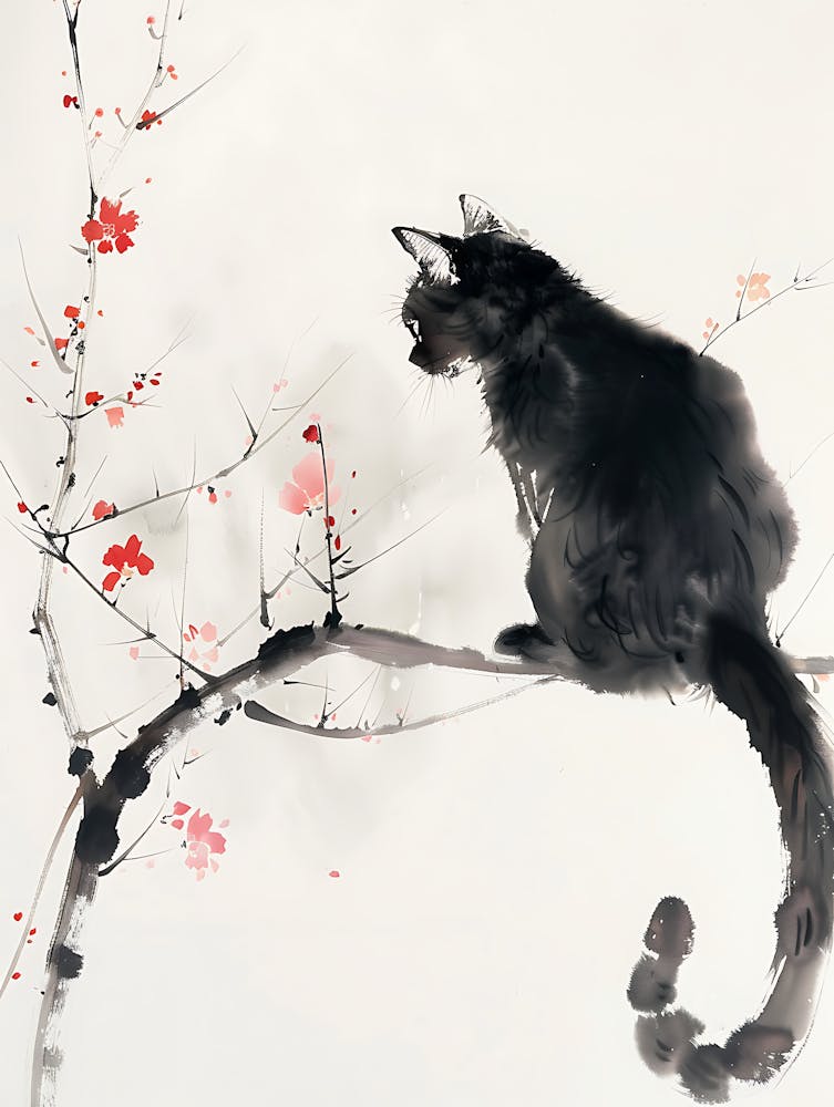Cat On A Branch