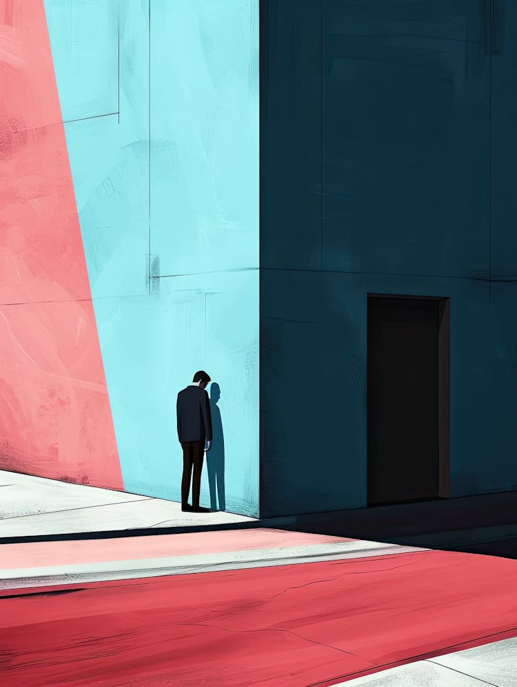 Man In Front Of Building, Minimalism