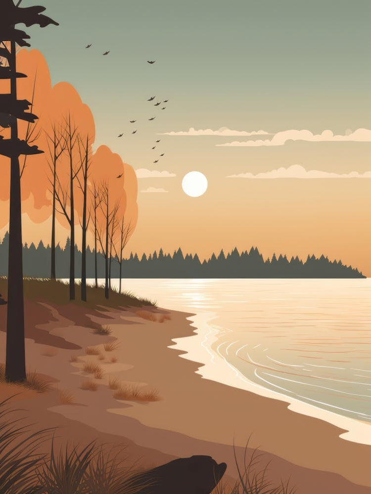 Autumn , Fall, Landscape, Inspired By National Park in the USA, Lake, Great Lakes, Boho, Beach, Minimalist Canvas Print, Travel Poster, Autumn Decor, Fall Decor 27