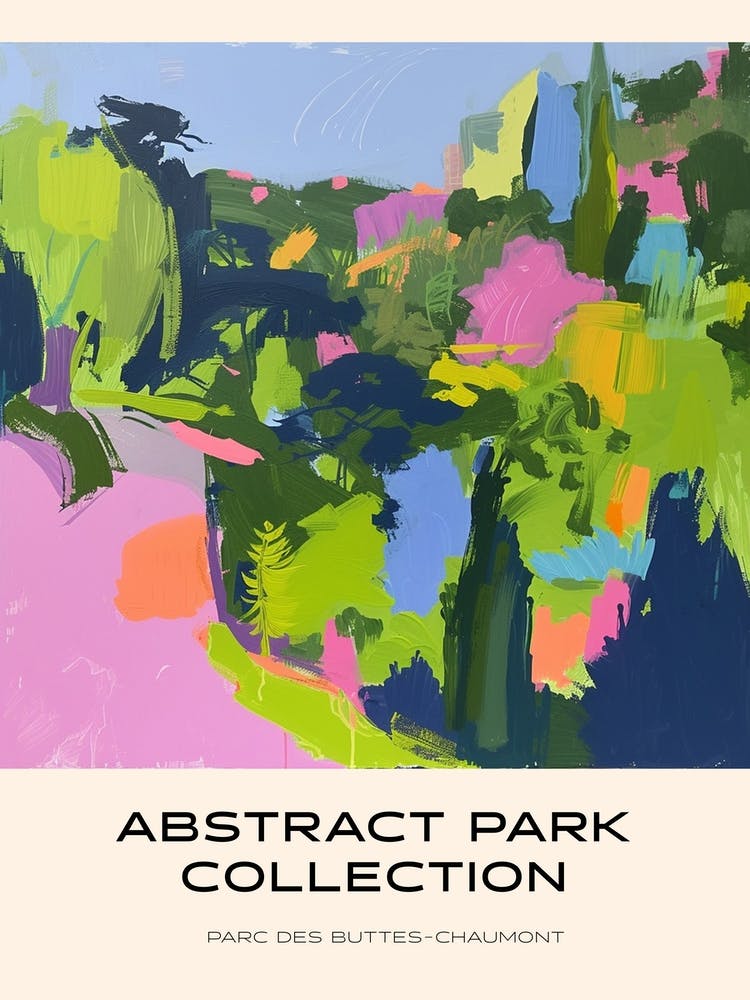 Abstract Park Collection Poster Parc Des Buttes Chaumont Paris 6