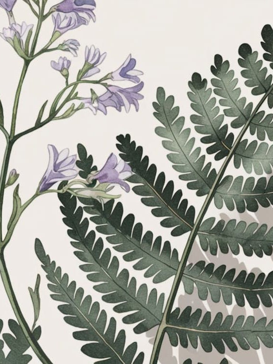 Purple Jacaranda Leaves - Botanical