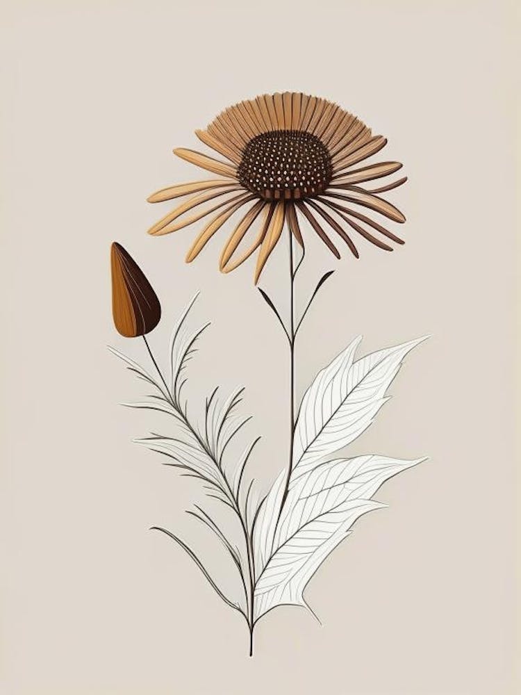 Echinacea Spices And Herbs Retro Minimal 4