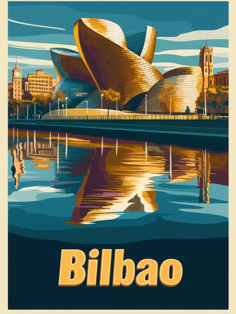 Aihrgdesign A Vintage Travel Poster Of Bilbao Featuring The I 088496b1 0628 447c 93b1 97c6e5258103 1