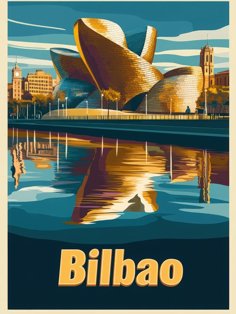 Aihrgdesign A Vintage Travel Poster Of Bilbao Featuring The I 088496b1 0628 447c 93b1 97c6e5258103 1