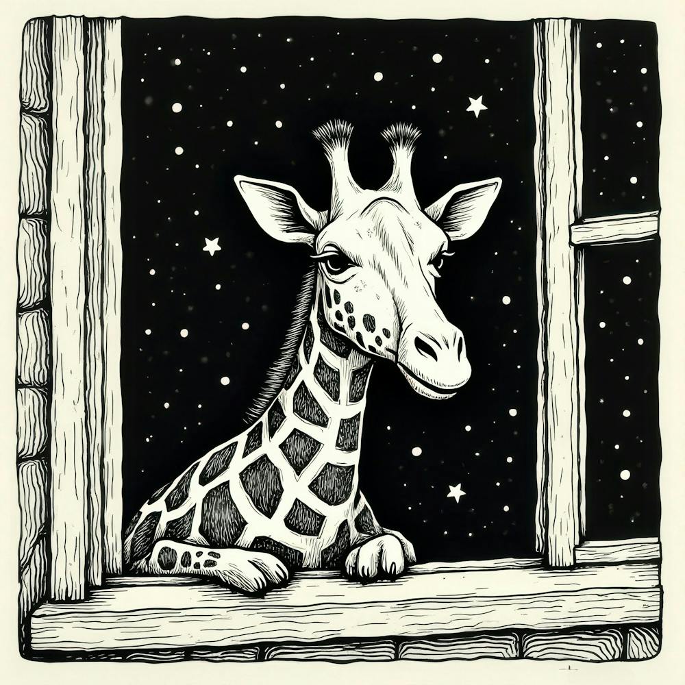 Giraffe am Fenster 1