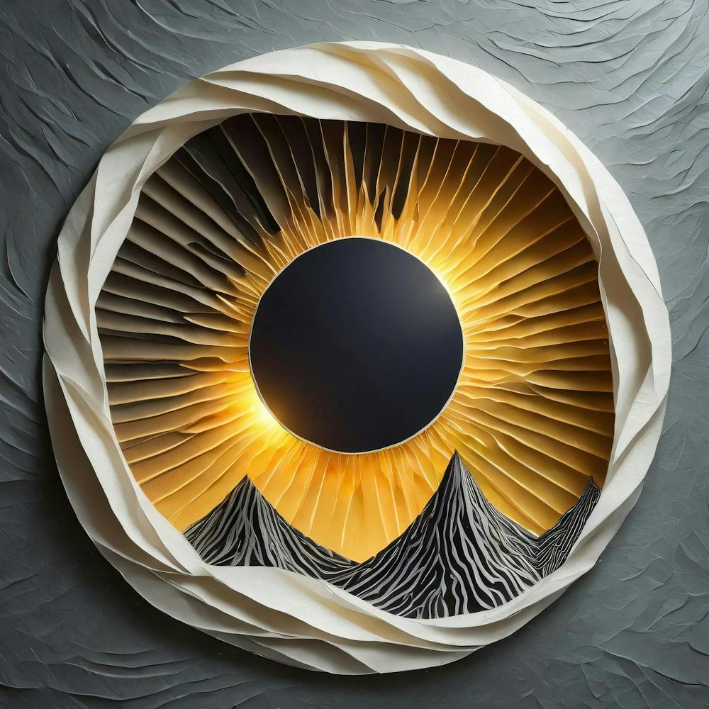 April 8 2024 Solar Eclipse Over Mountains