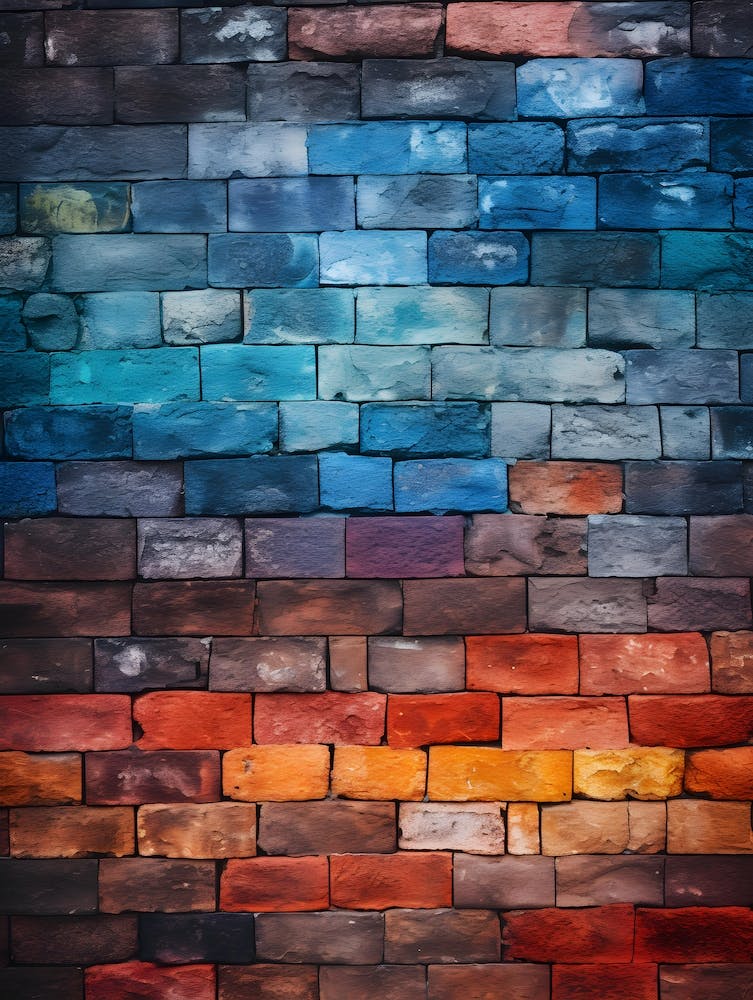 Multicolored Brick Wall