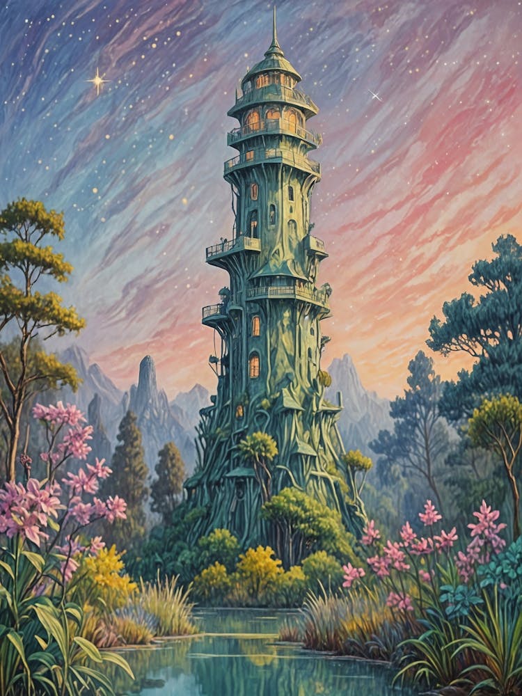 Futuristic Jungle Tower no1