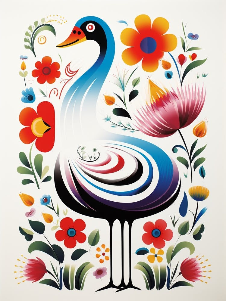 Scandinavian Bird Illustration Goose 2