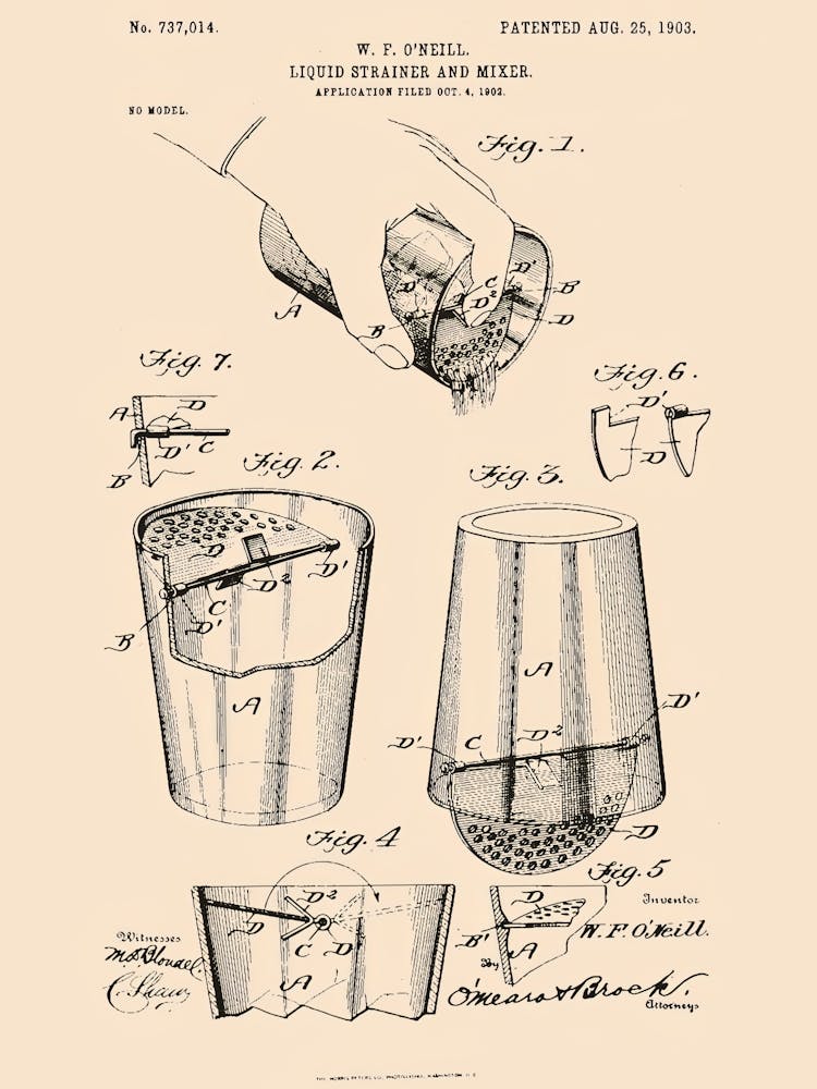 Liquid Strainer Patentpatent Vintage Poster