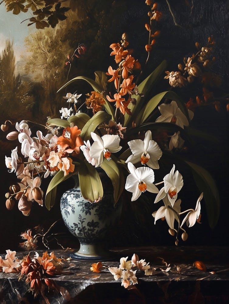 Baroque Floral Still Life Orchid 4