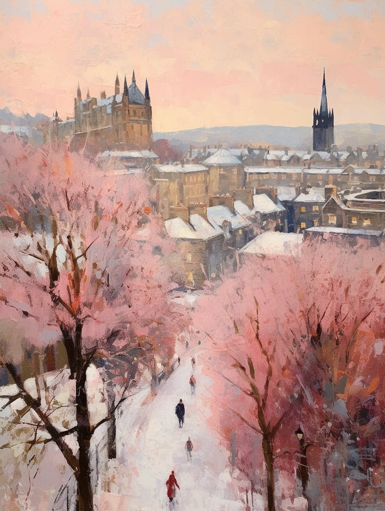 Dreamy Winter Painting Edinburgh Scotland 4
