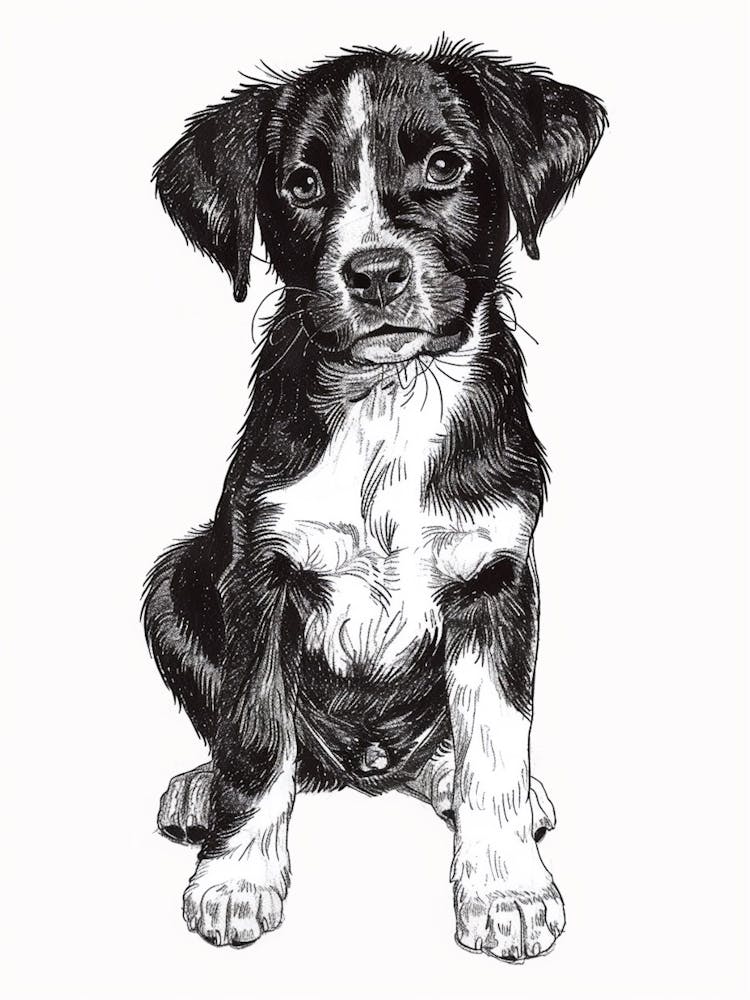 Entlebucher Sennenhund Linienzeichnung 3