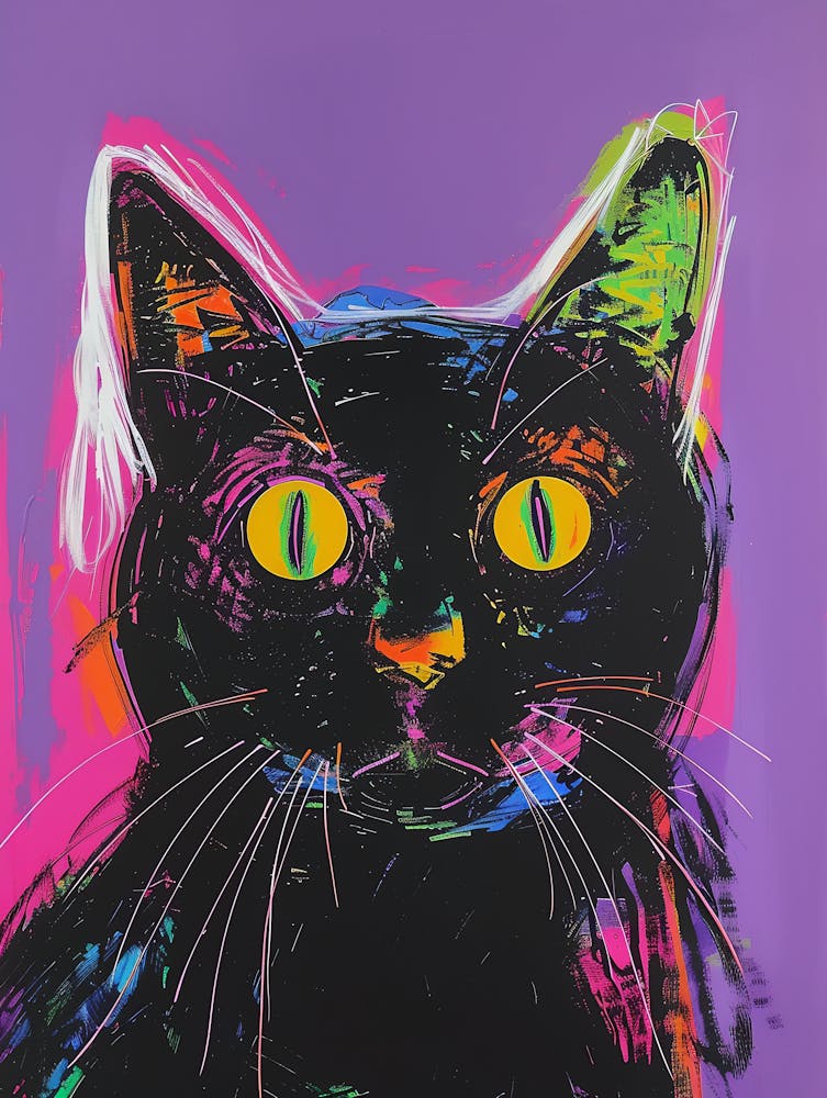 Cat On Purple