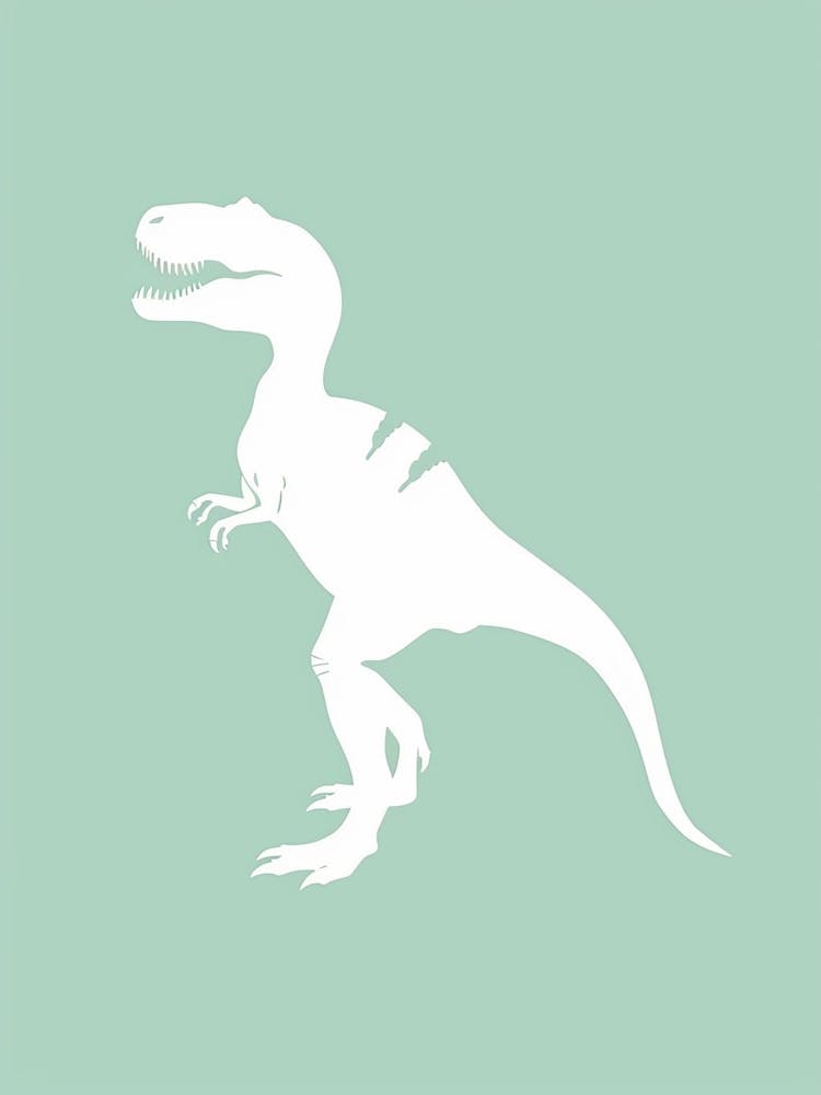 Minzgrüne Dinosaurier-Silhouette 2