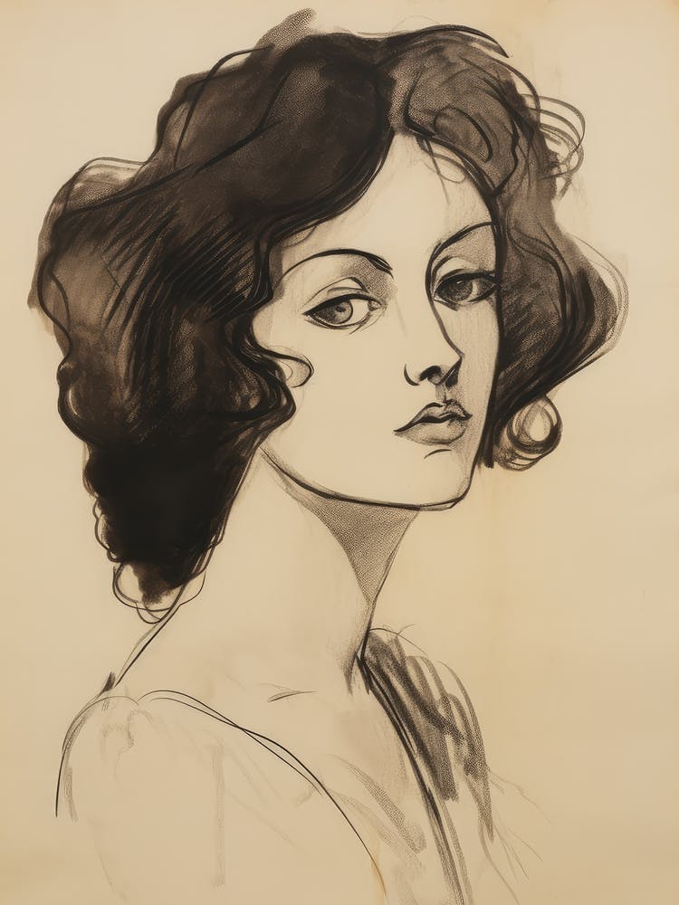 Abstract Woman Portrait Sketch